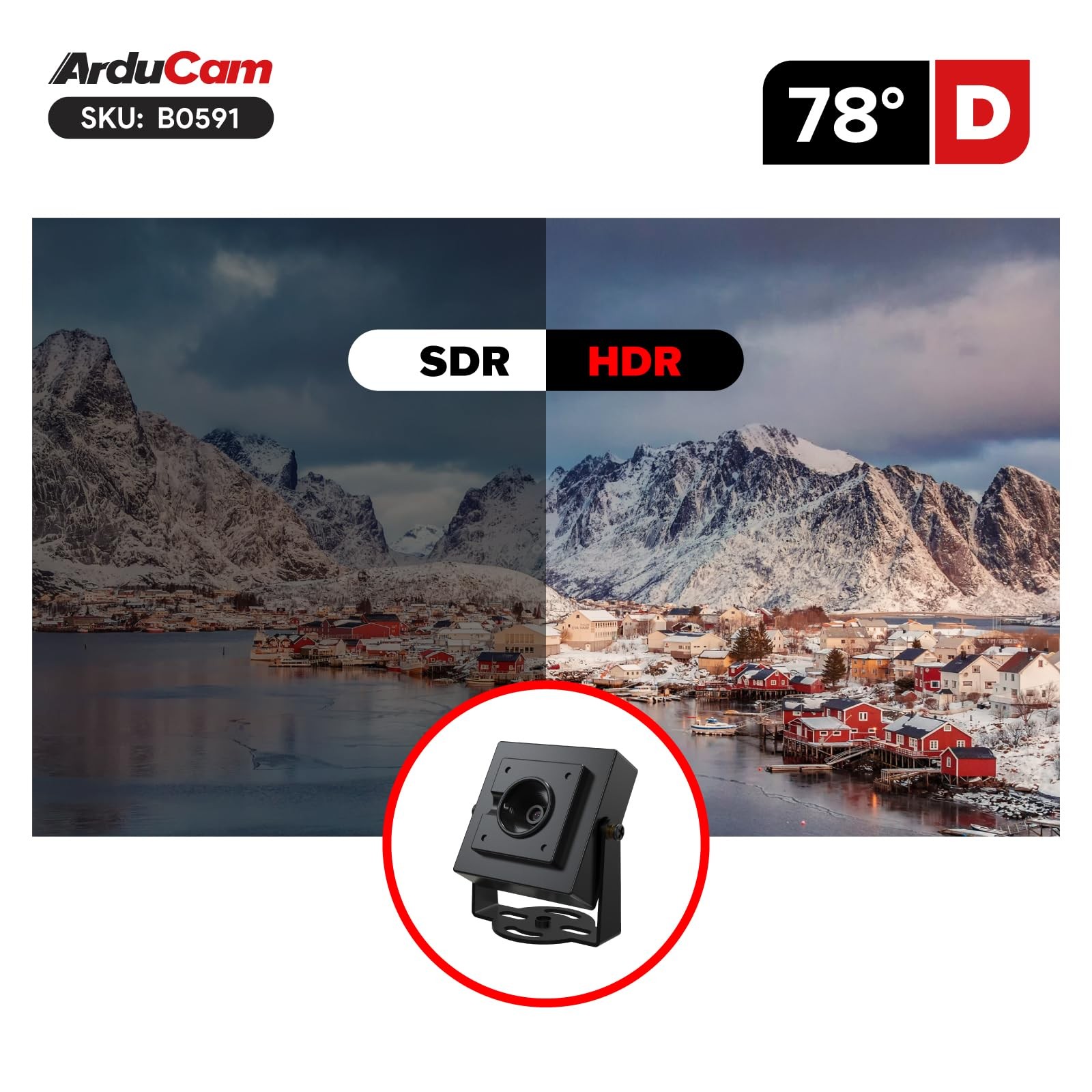 1080P HDR USB Camera Module 30fps 78D Autofocus UVC Mini Webcam Windows