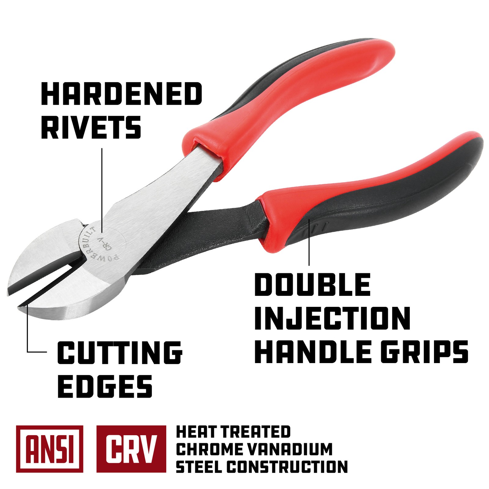 Powerbuilt 7 Inch Diagonal Pliers - 640387