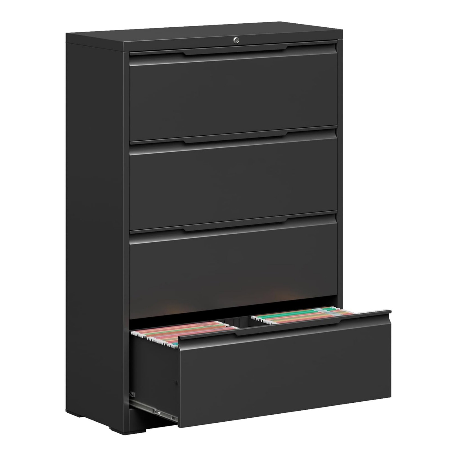 Lateral File Cabinet 4 Drawer Lockable Metal Vertical Filing Cabinet Office Home