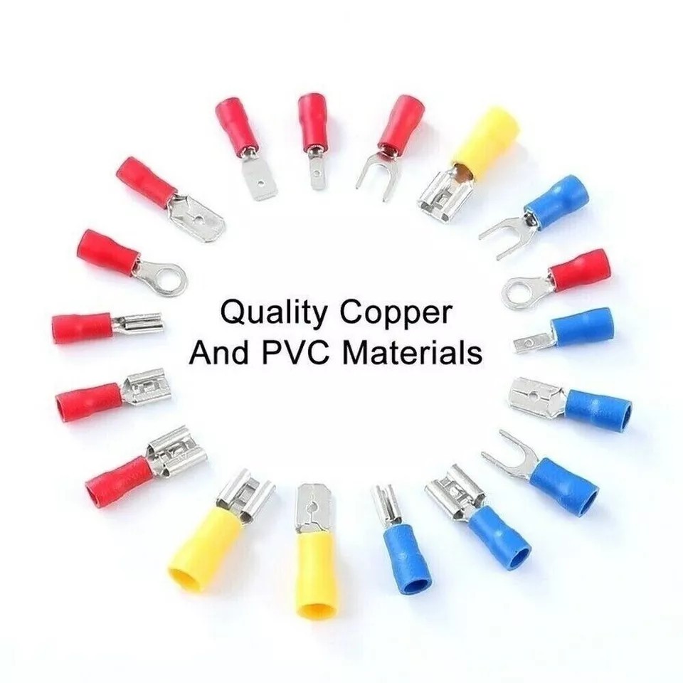 480pcs Electrical Wire Connector Assorted Insulated Crimp Terminal Spade Set Kit