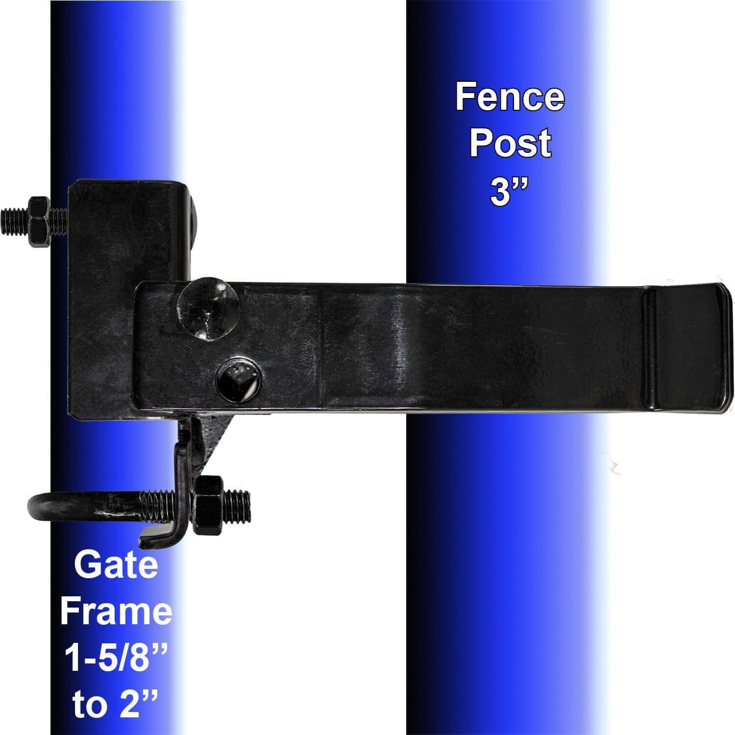 2-7/8" Strong Arm Single Gate Latch (Black) 2 Inch - 7/8 Inch
