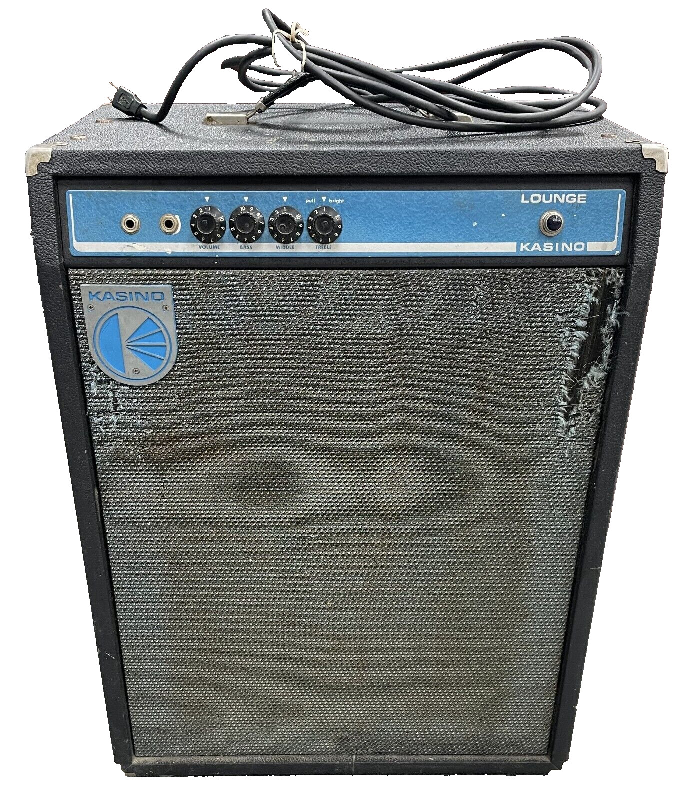 Vintage 1970s Lounge Kasino 1x15 Bass Guitar Combo Solid State Amplifier AMP