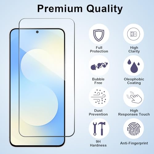 Screen Protector Compatible with Galaxy S25 FE 5G, [4+4 Pack] Camera Lens