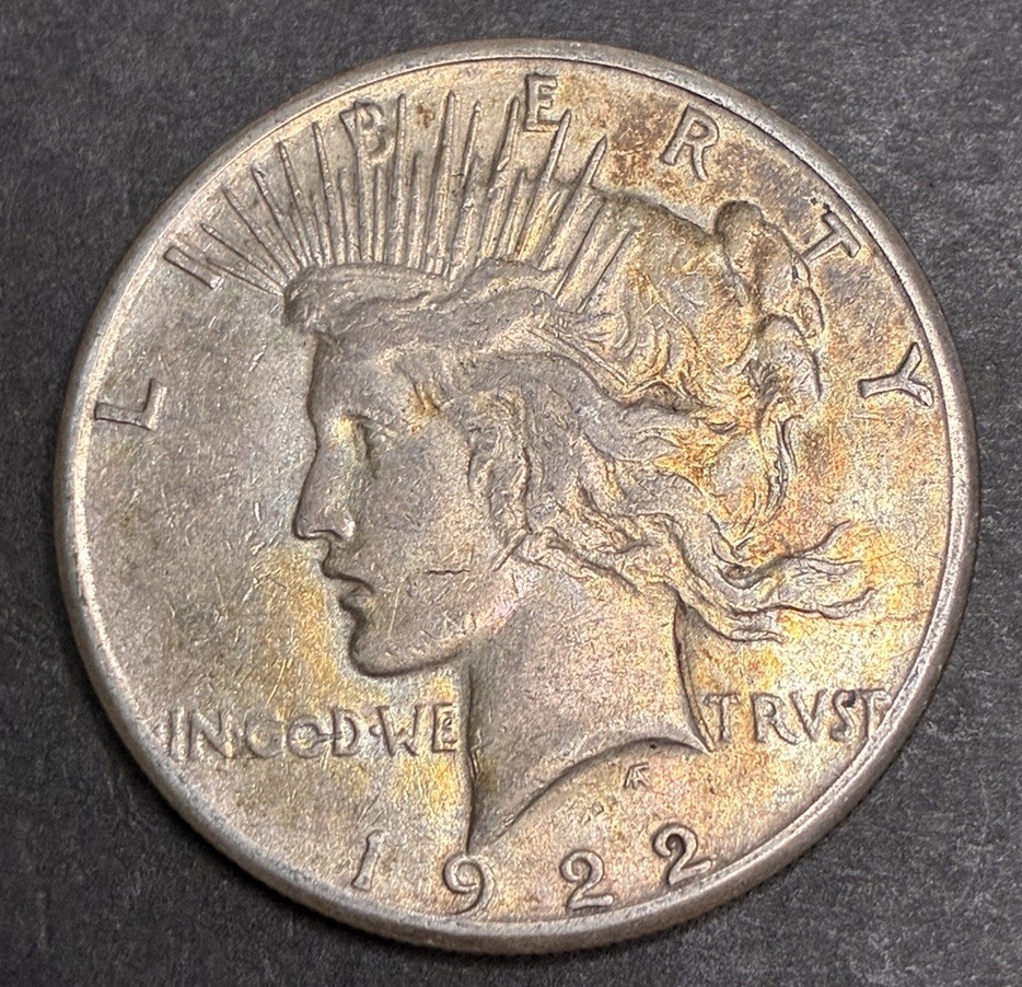 1922-S Peace Silver Dollar Circulated Toned