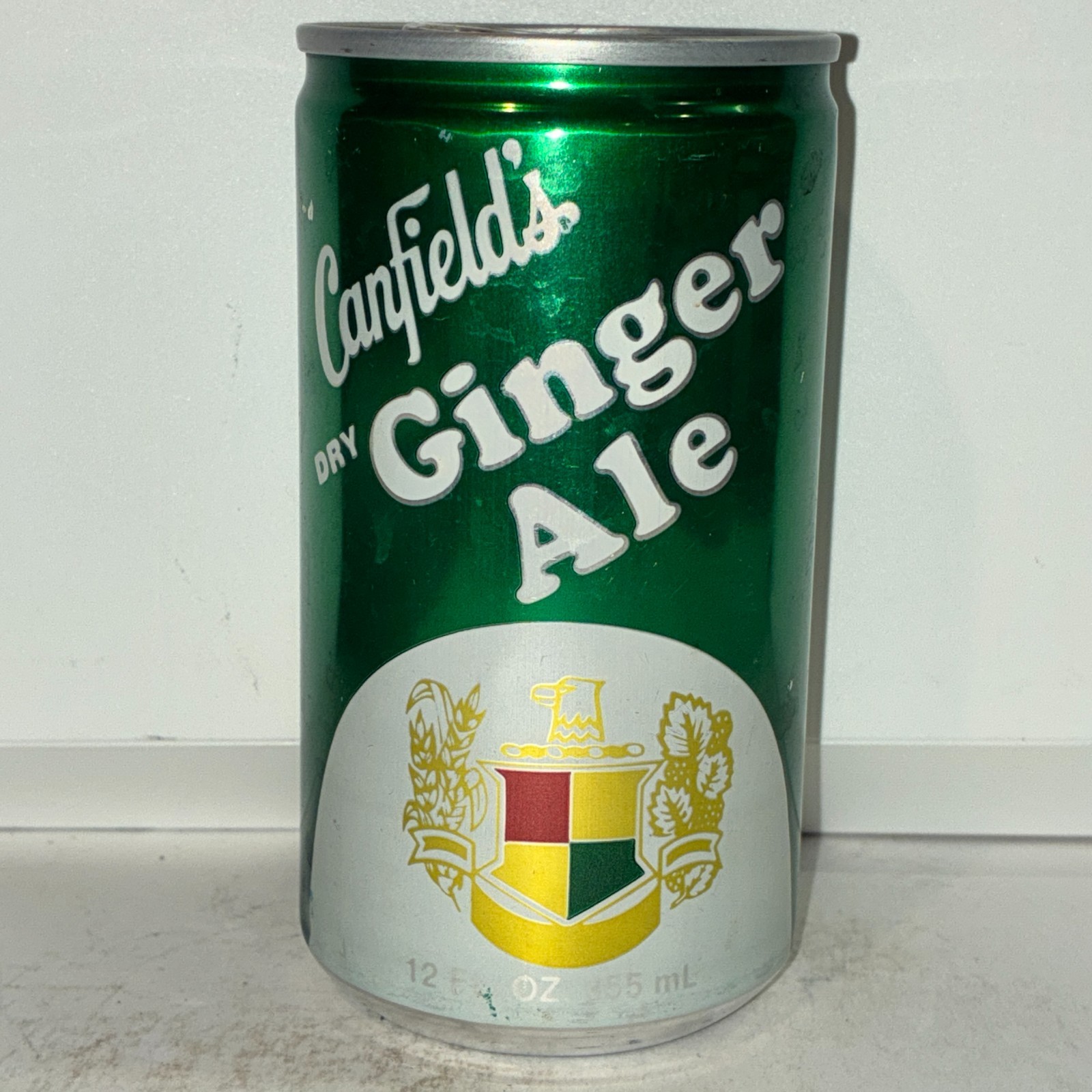 1970's Canfield's Ginger Ale soda can, aluminum