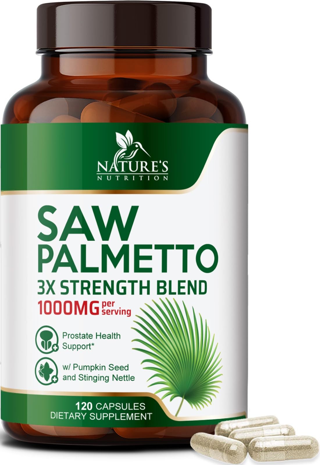Saw Palmetto for Men - 3X Strength Prostate Health 120 Count (Pack of 1)