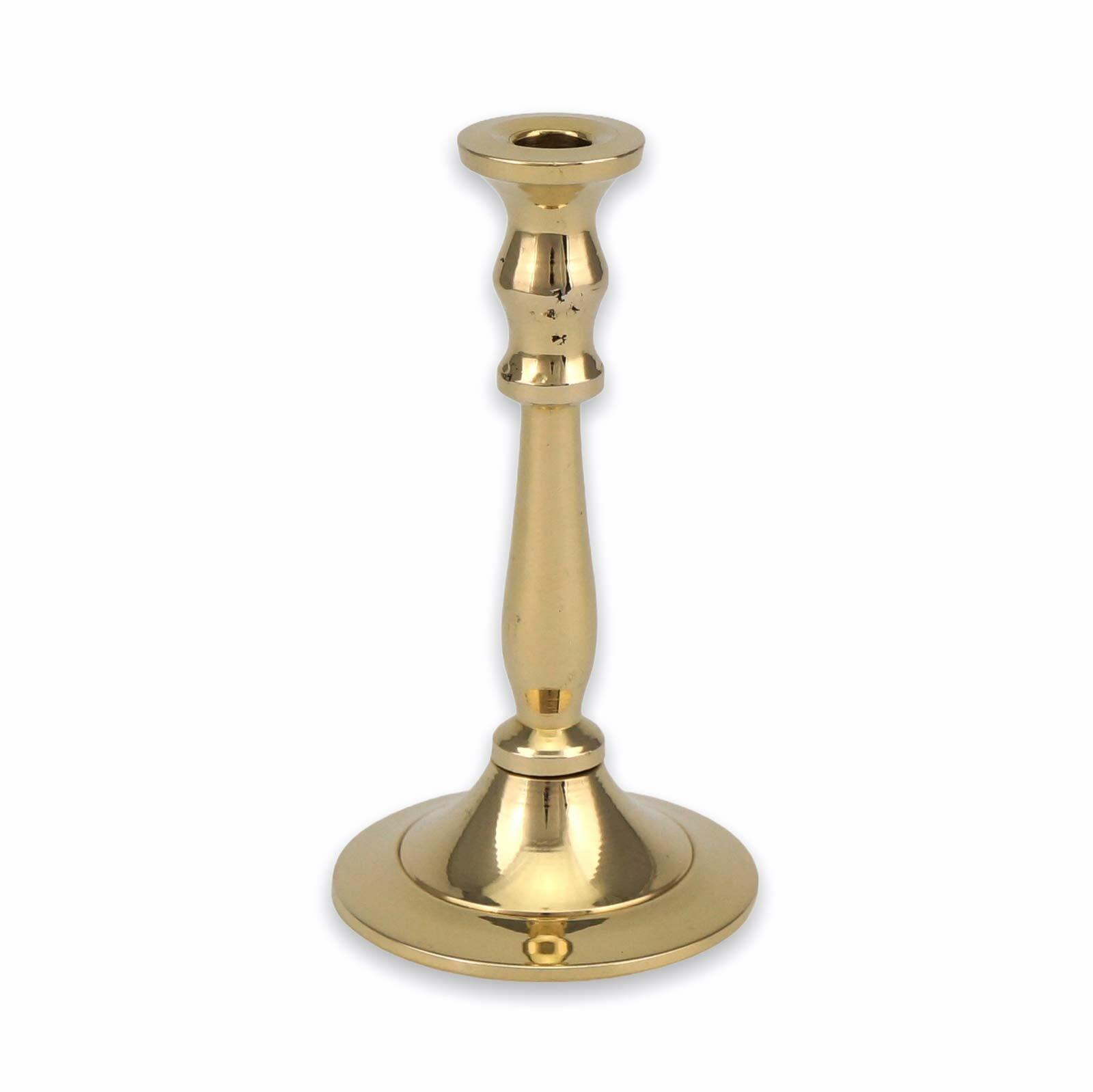 Small Brass Candle Holder for Thin Candles - Mini Brass Candlestick, Tiny Stand