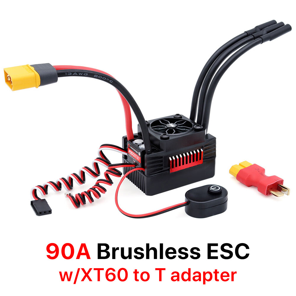 Rocket 90A ESC Waterproof Brushless Electric Speed Controller for 1/10 RC Cars