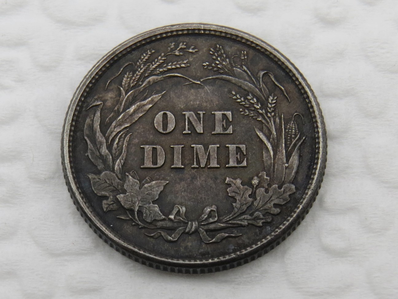 1892 P Barber Dime - AU - Beautiful Dark Toning - Sharp Strike