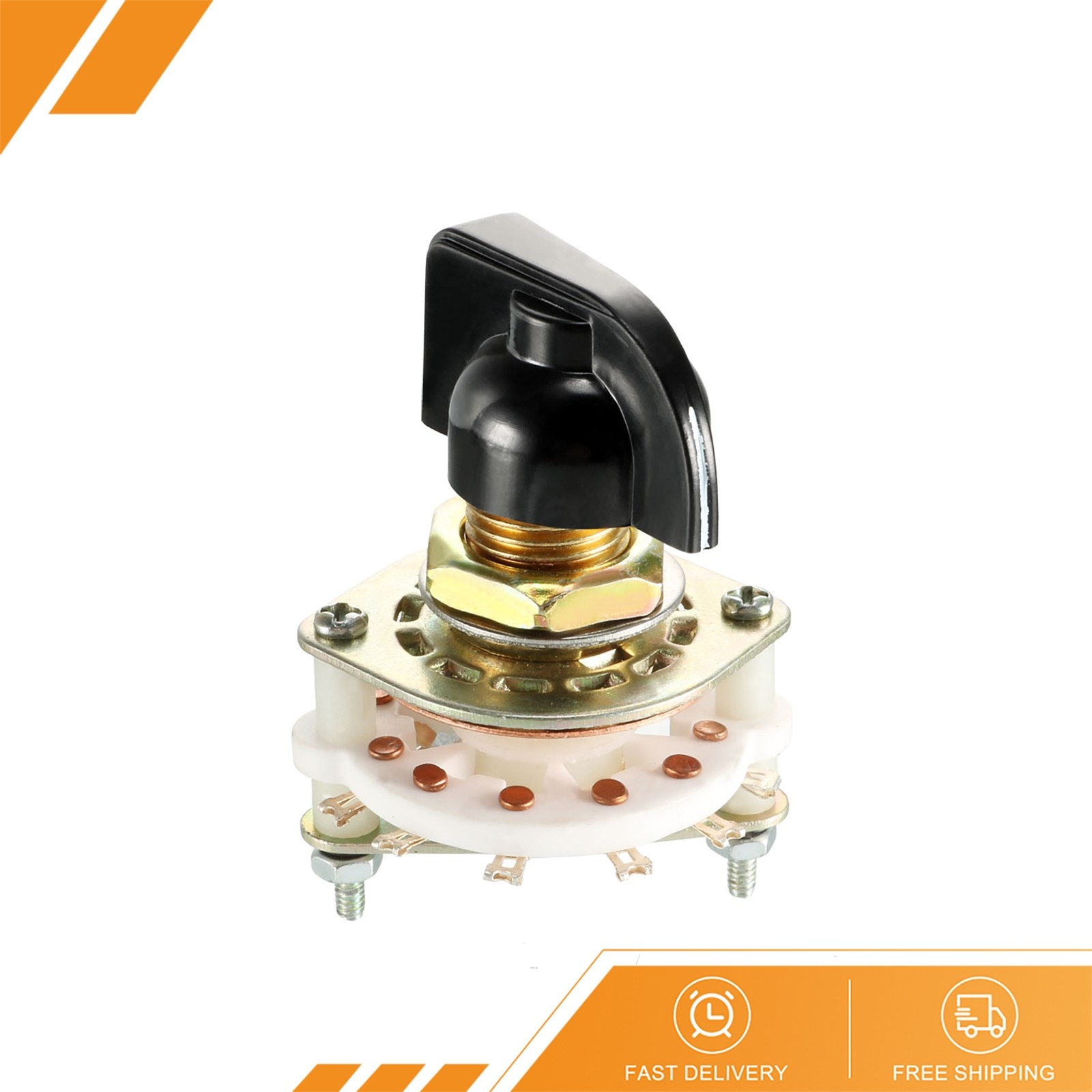 1P6T 1 Pole 6 Position Selectable 1Deck Band Selector Rotary Switch Plastic Knob