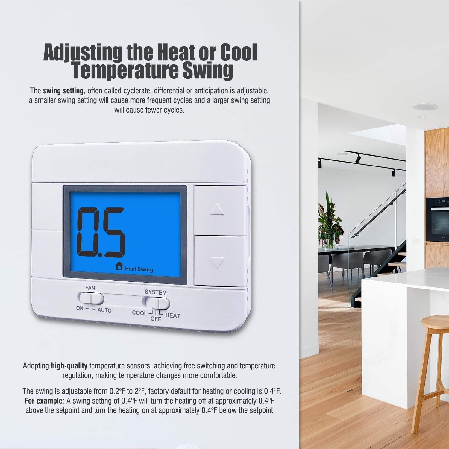 Non-Programmable thermostat with Humidity Display - Single Stage Comfort Control