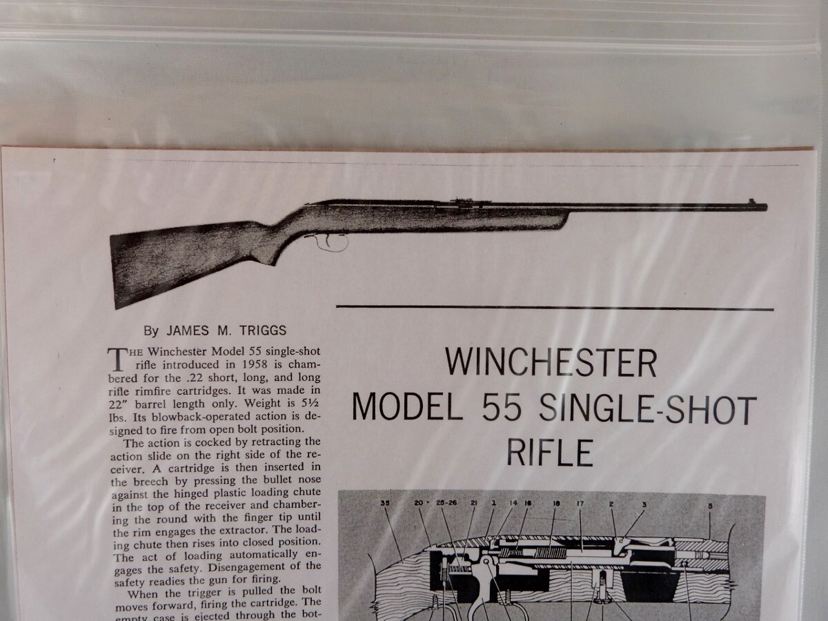 WINCHESTER MODEL 55 SINGLE SHOT RIFLE BREAK DOWN INSTRUCTION KIT
