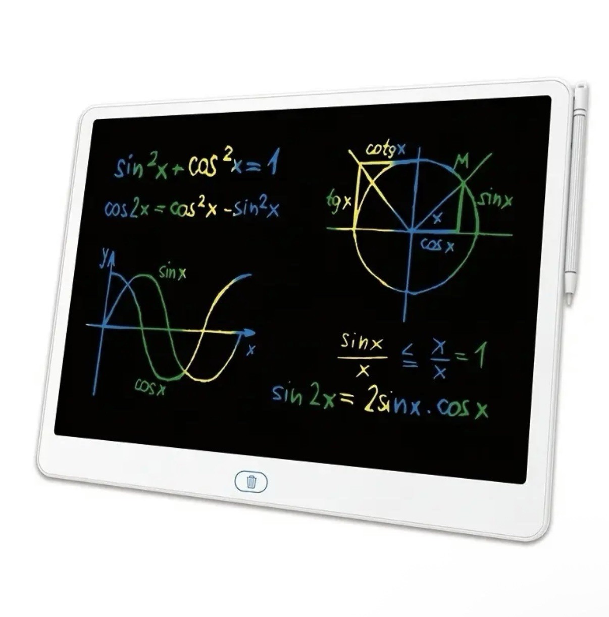 16” LCD Writing Tablet Board Kids Drawing Pad Erasable Doodle Screen Gift White