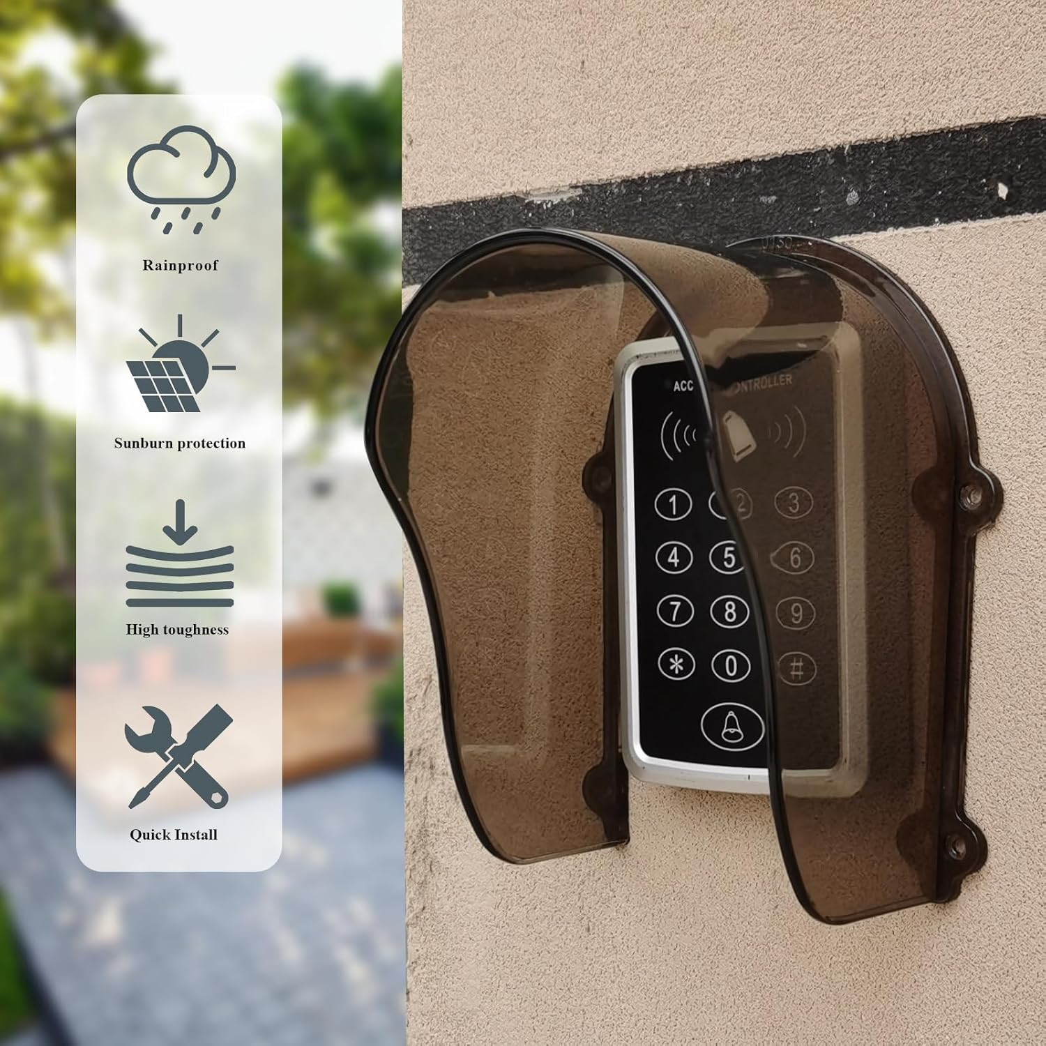 Weatherproof Keypad Cover for Outdoor Access Control and Fingerprint Systems