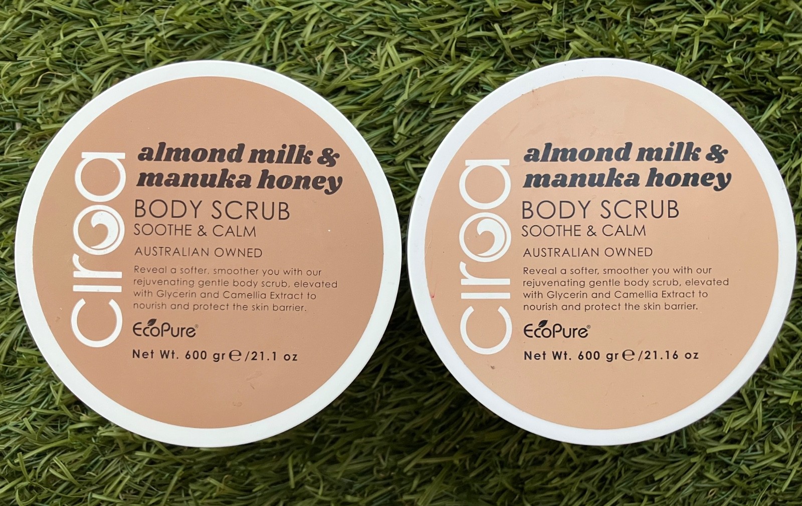 2x pack- Ciroa Almond Milk & Manuka Honey Body Scrub Soothe Calm EcoPure 21.16oz