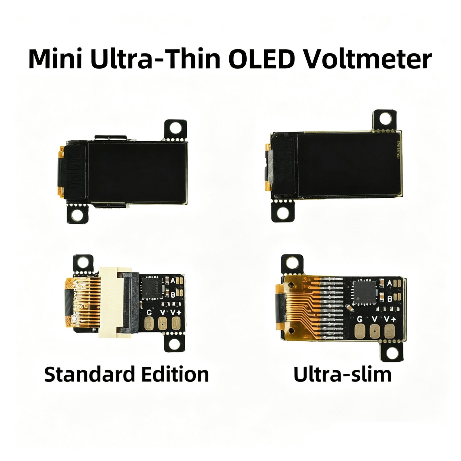 1SET DC 0-30V Digital Voltmeter 0.5" OLED Ultra-Slim Mini Embedded Voltage Gauge
