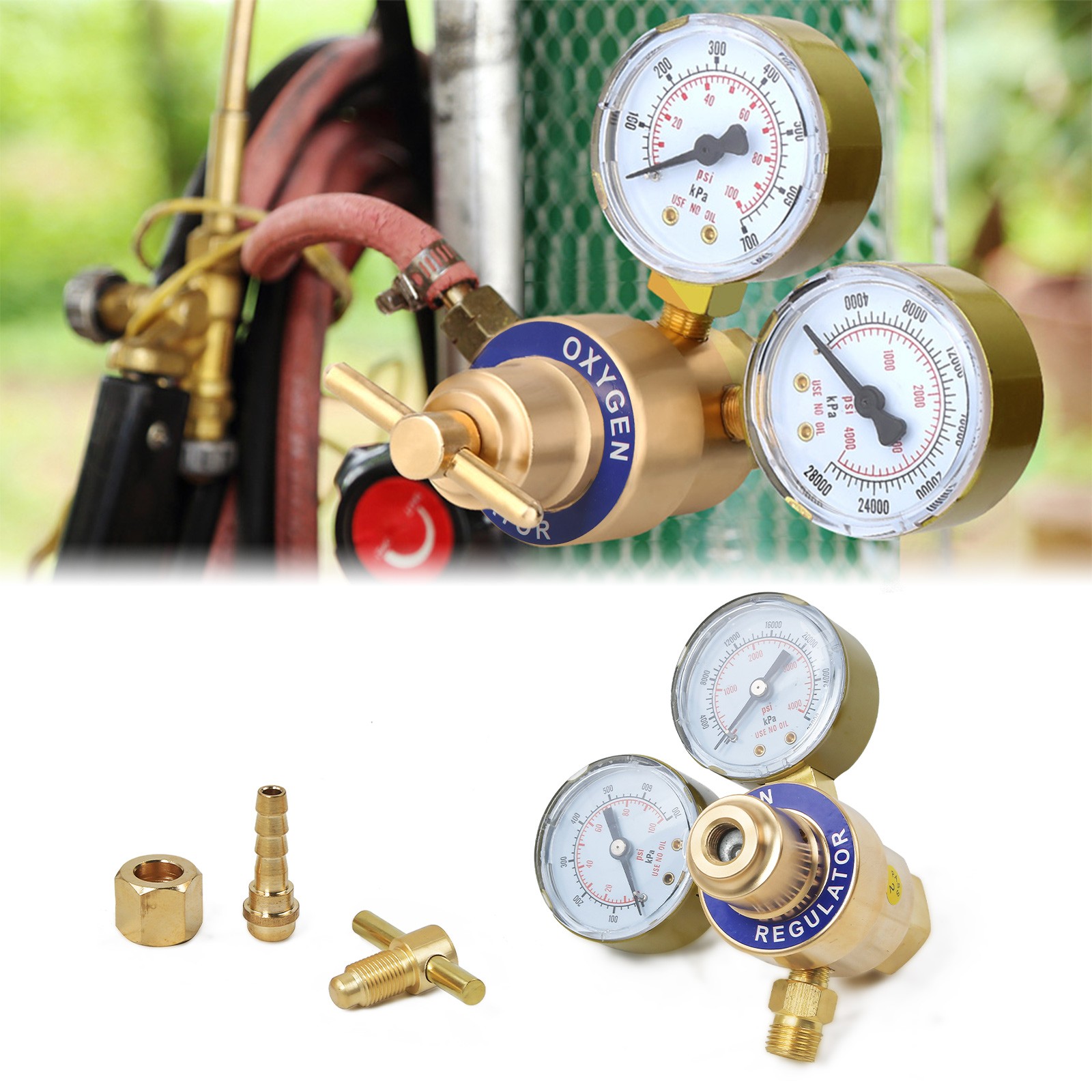 Solid Brass Oxygen Regulator Replacement for Victor Welding Gas Torch Cutting