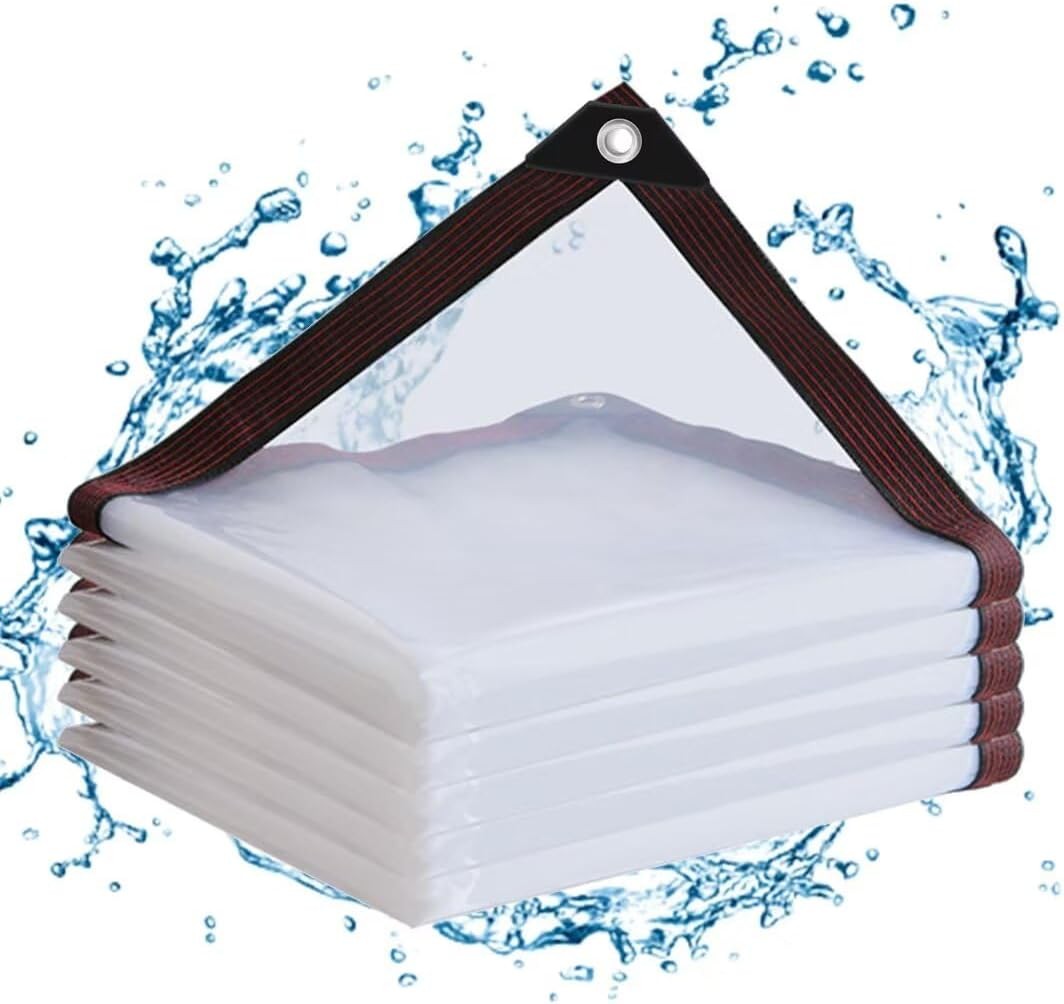 Clear Tarps with Grommets 4x6ft,Heavy Duty Waterproof tarp-4x6ft, Transparent