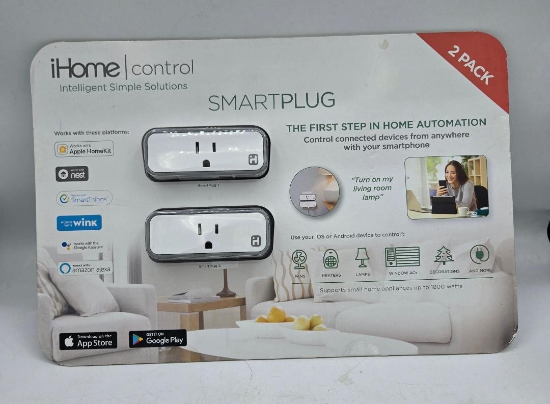 iHome Control Intelligent Home Solutions 2 Pack Smartplug iSP5 BRAND NEW