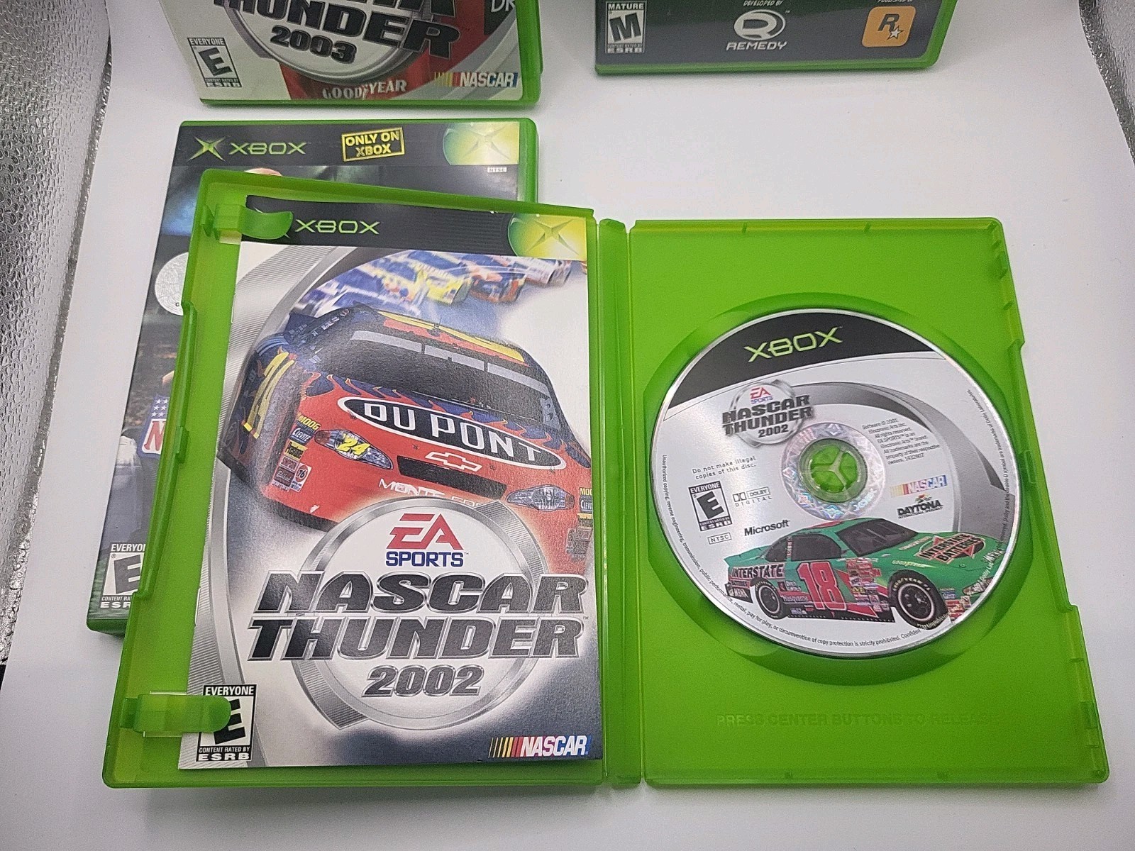 Original Xbox Controller Bundle 2 Controllers DVD Remote + 8 Games Lot Tested