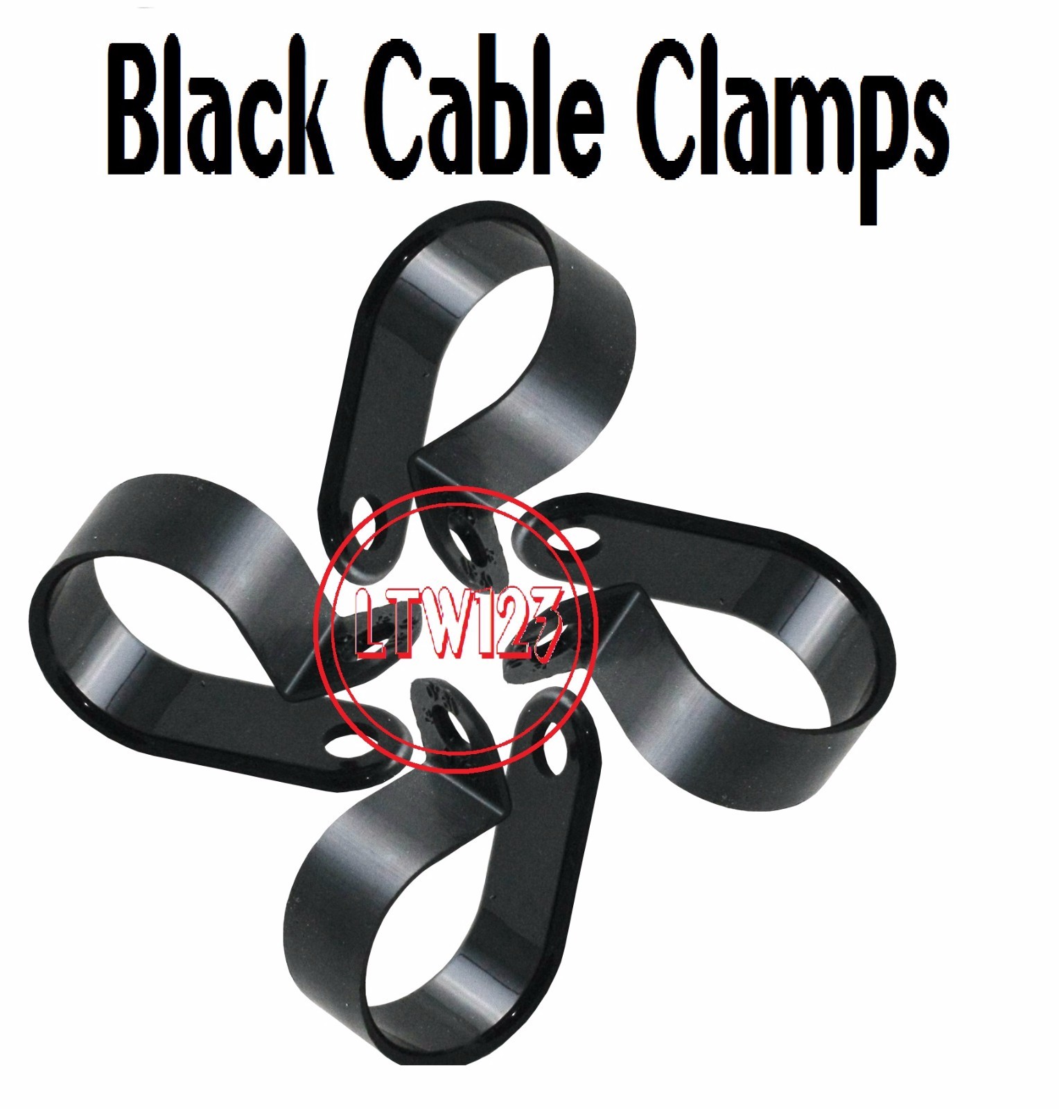 (100 Pieces ) 3/16" Cable Clamp Black UV Resistant Wire CC0188