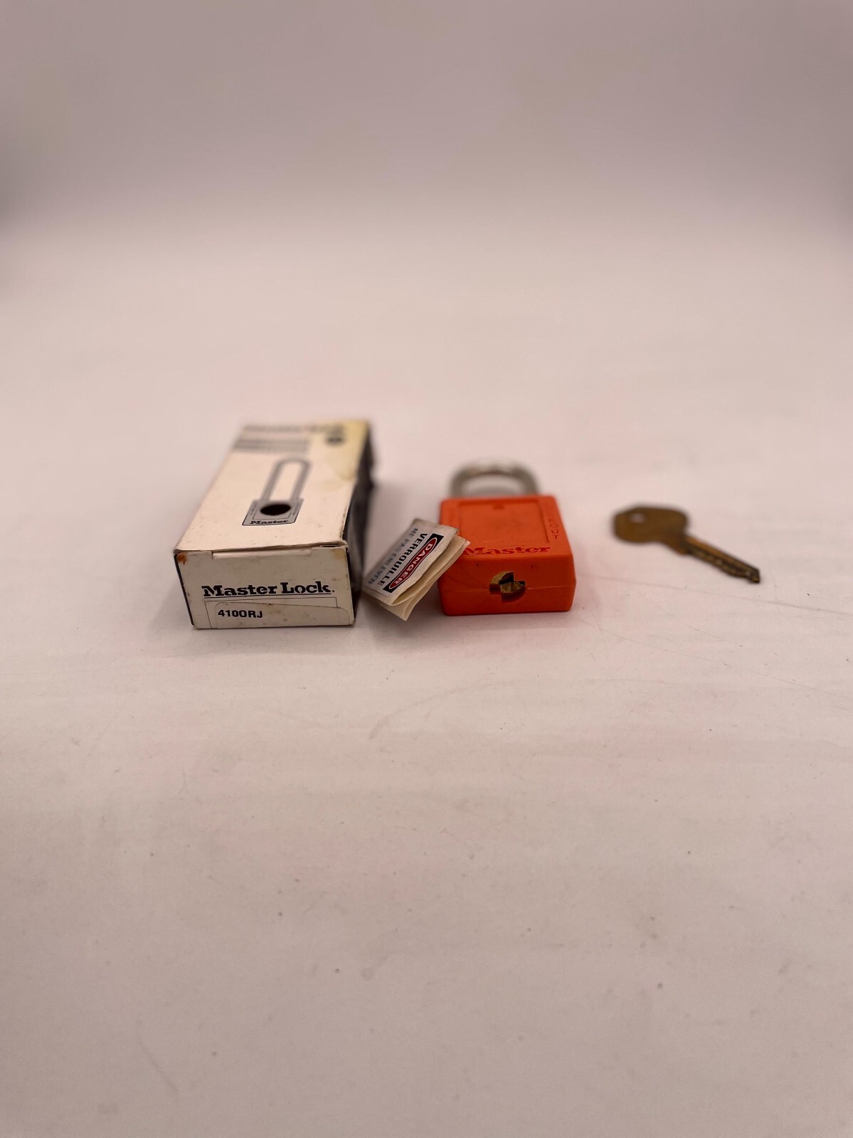 Master Lock 410ORJ Lockout Padlock Orange Durable Lightweight with Master Key