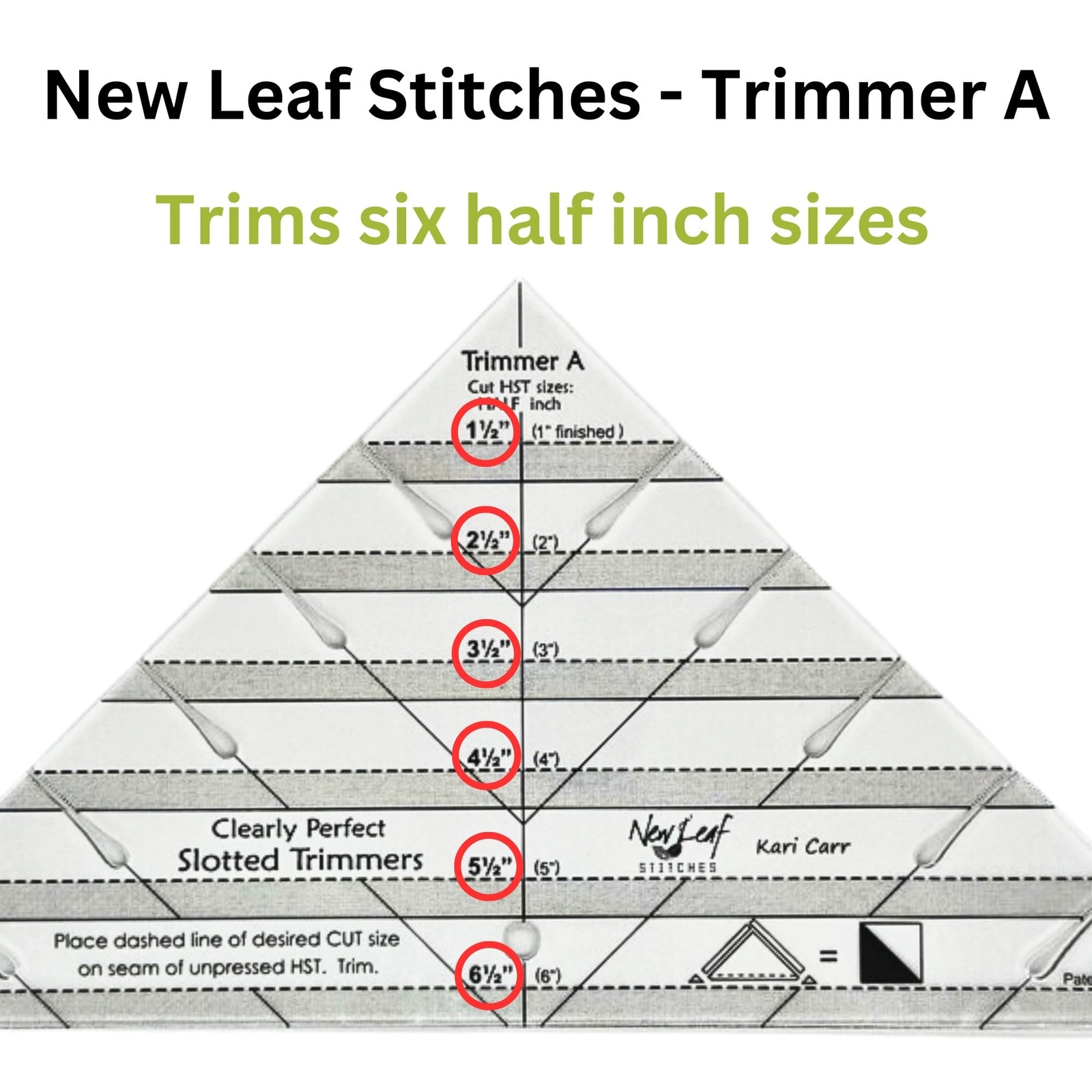 Slotted Trimmer Acrylic Template Ruler Half-Square Triangles Strip Piecing