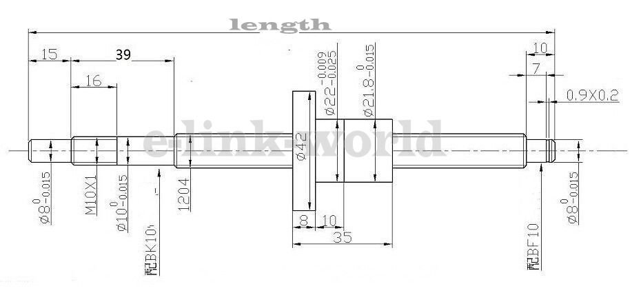 2 RM1204-650/1050mmAnti-backlashed Ballscrew &2BF10/BK10&Couplings