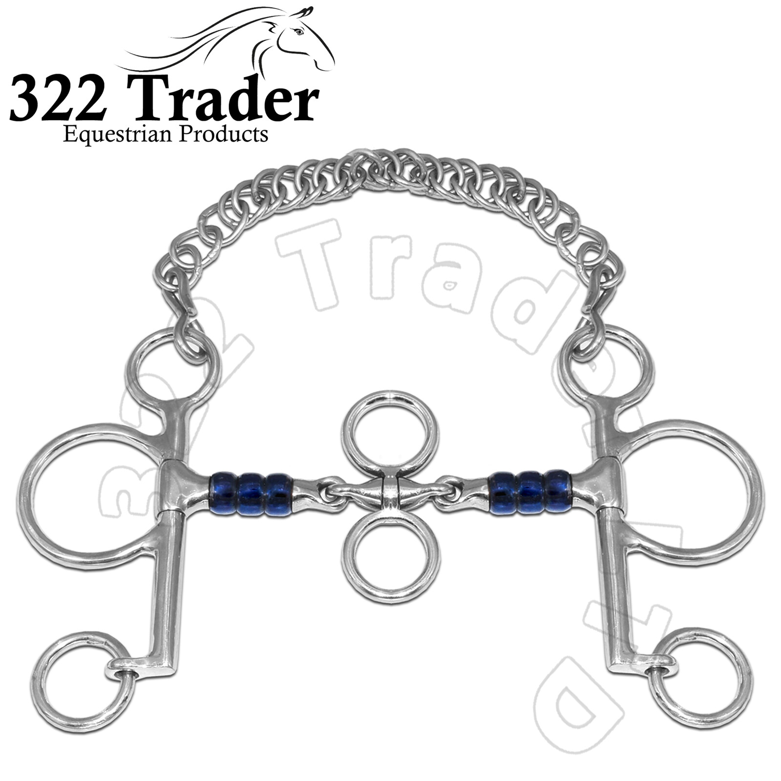 Blue Sweet Iron Spinner Loose Ring Snaffle Pehlam Horse Mouth Bit Sweet