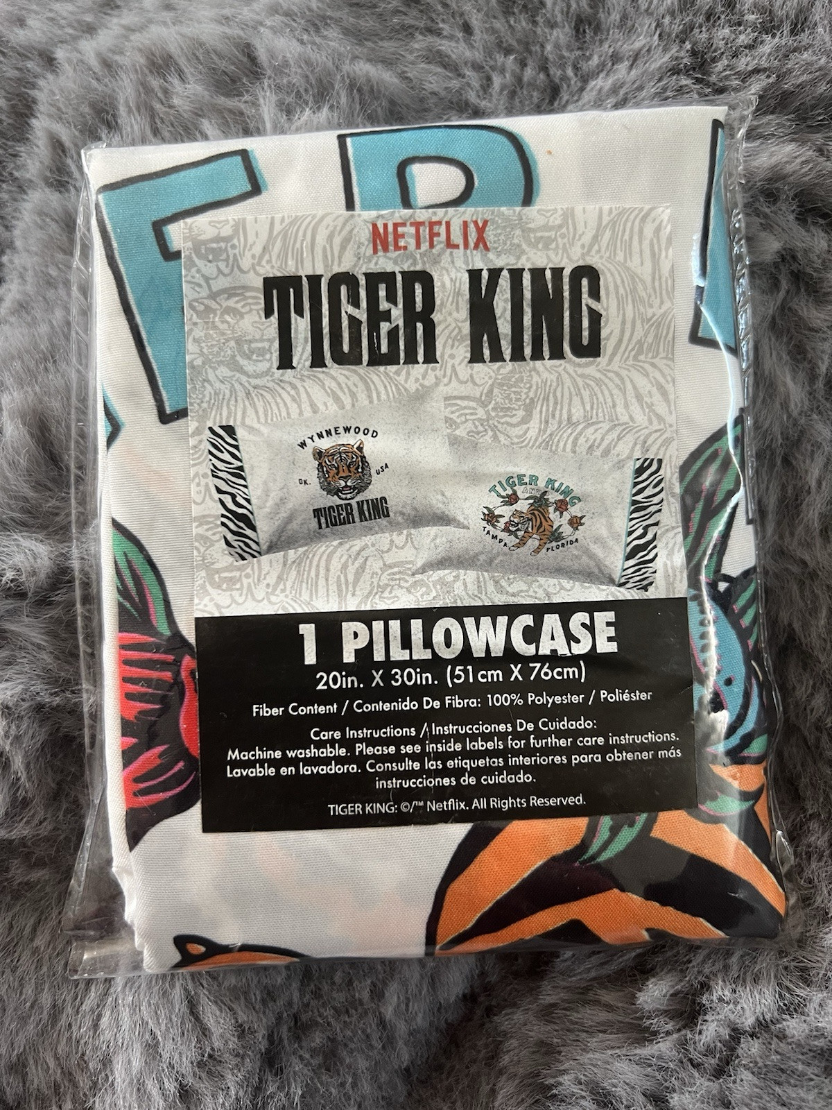 Jay Franco Tiger King Wynnewood 1 Single Reversible Pillowcase