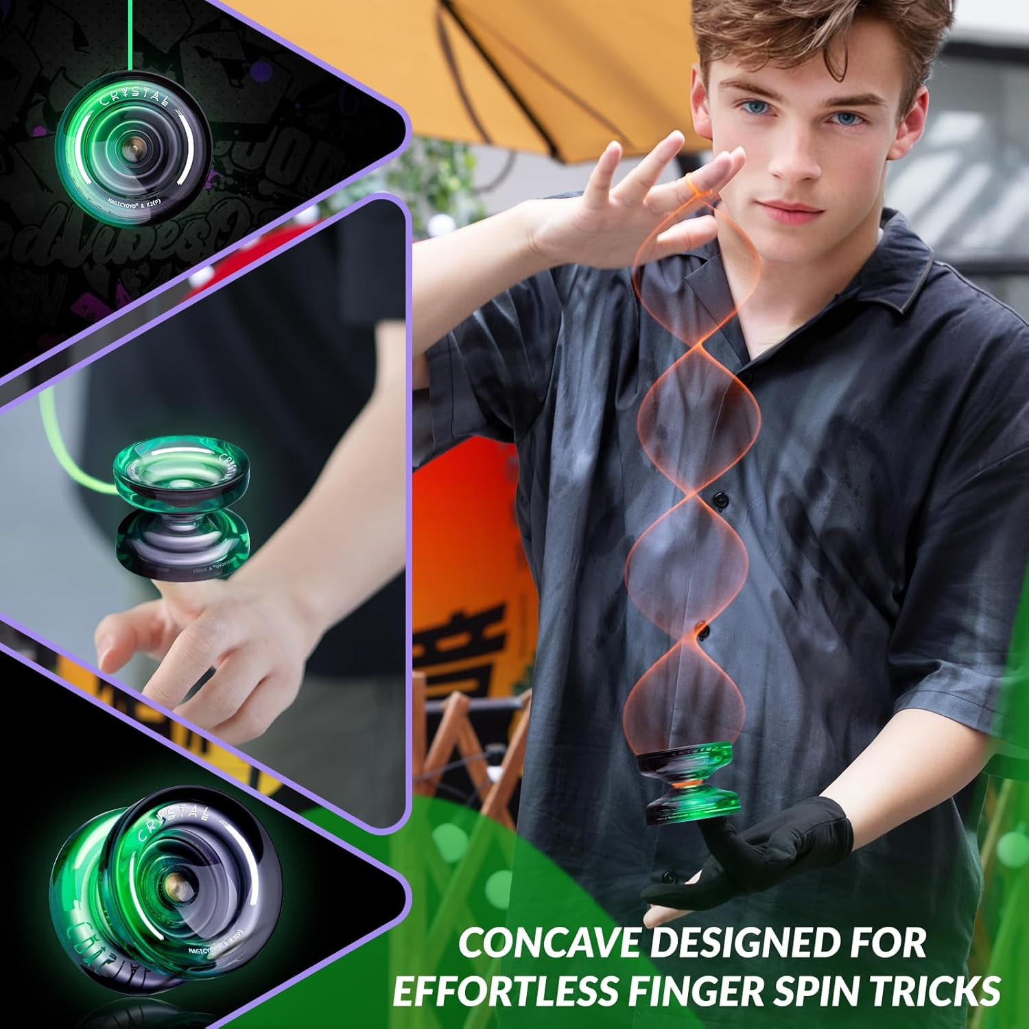 Yoyo K2 Crystal - Professional Responsive Yoyo for Kids Beginners, Dual Function