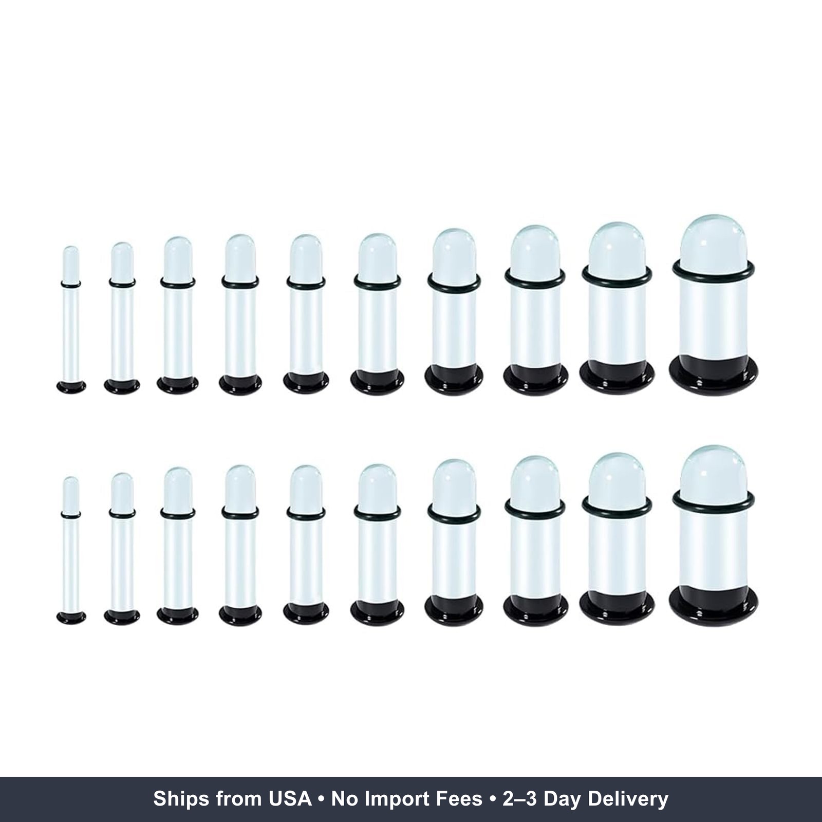 20pcs Glass Ear Stretching Kit,Dead Stretching Kit（1.6mm to 6mm） | 1.6mm-6mm Sin