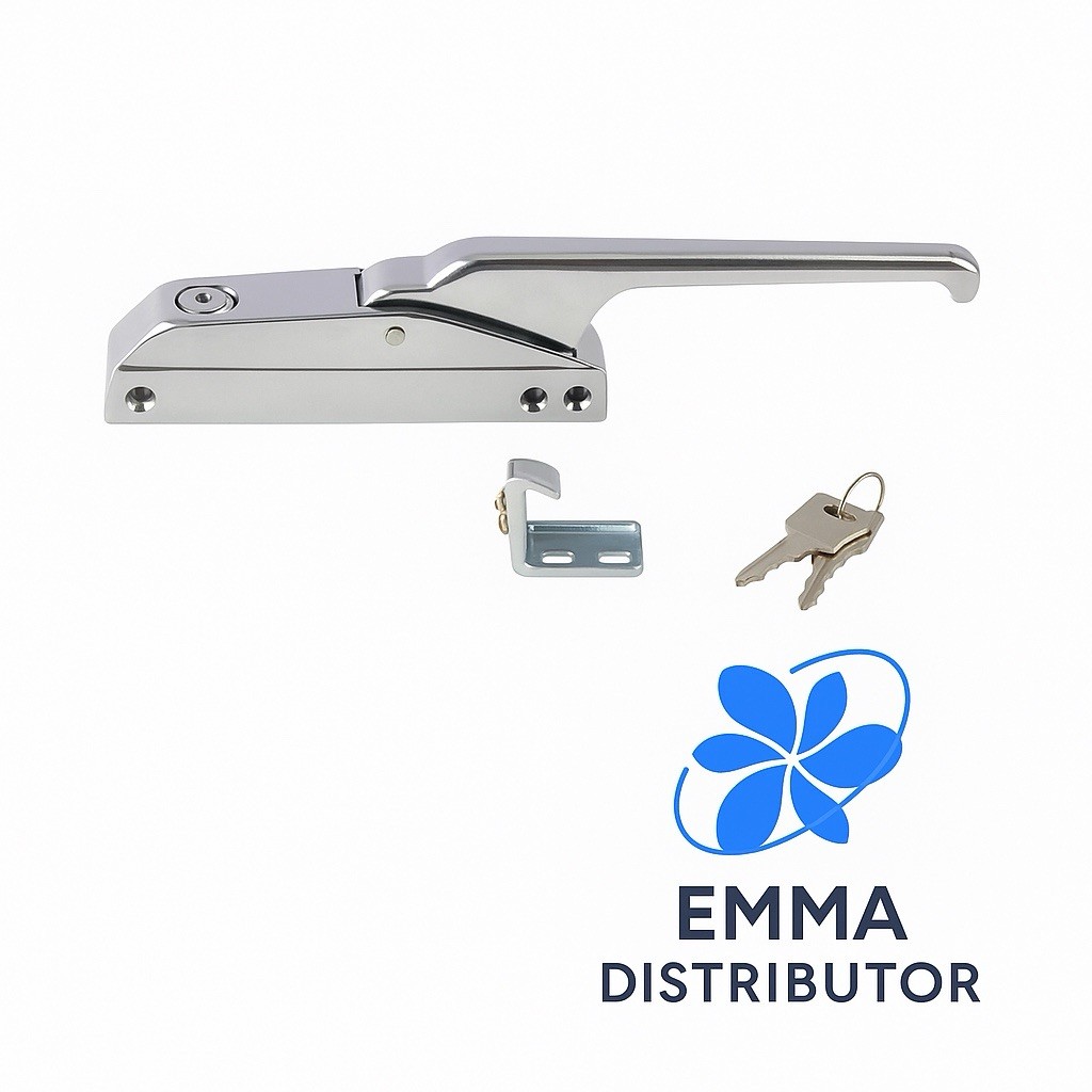 DOOR EDGEMOUNT MECHANICAL LATCH SET WITH ADJUSTABLE STRIKER  & KEYS