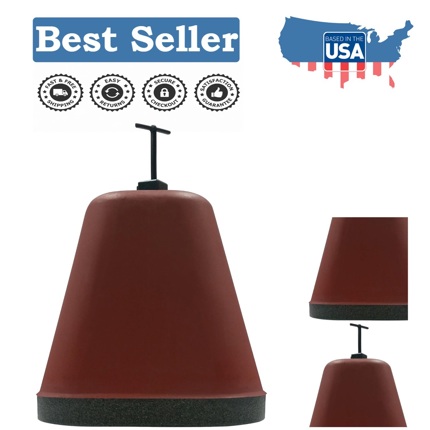 Winter-Ready Faucet Cover - Rectangular Design, Easy to Install, Dark Red