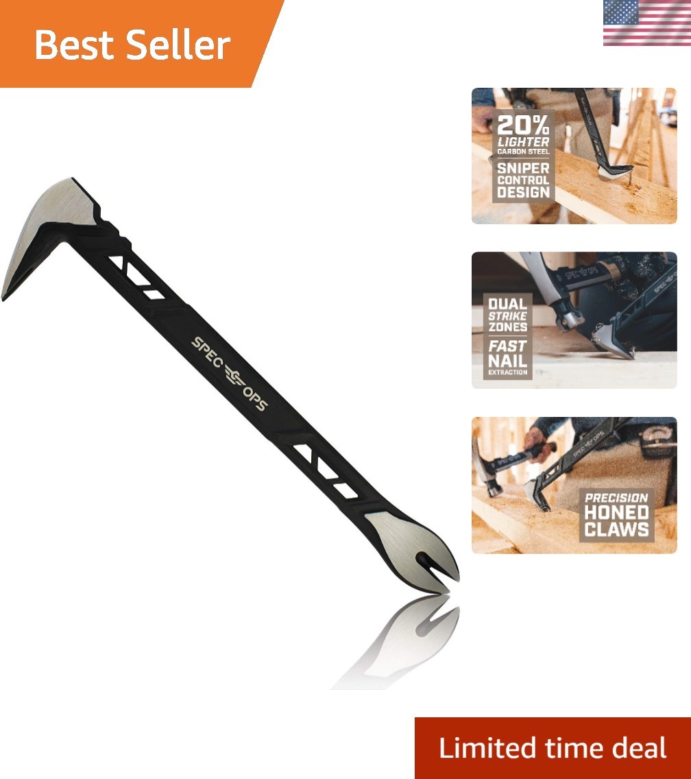 Drop-Tested 11-Inch Pry Bar for Rapid Nail Extraction - Construction Essential