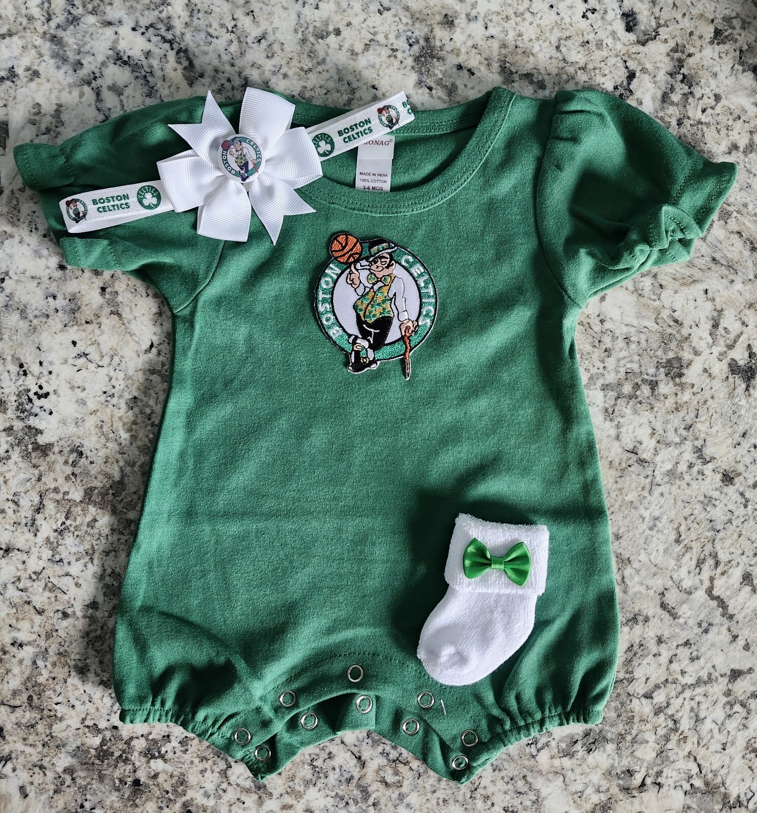 Celtics baby/infant clothes girl Celtics baby gift girl Boston basketball girl