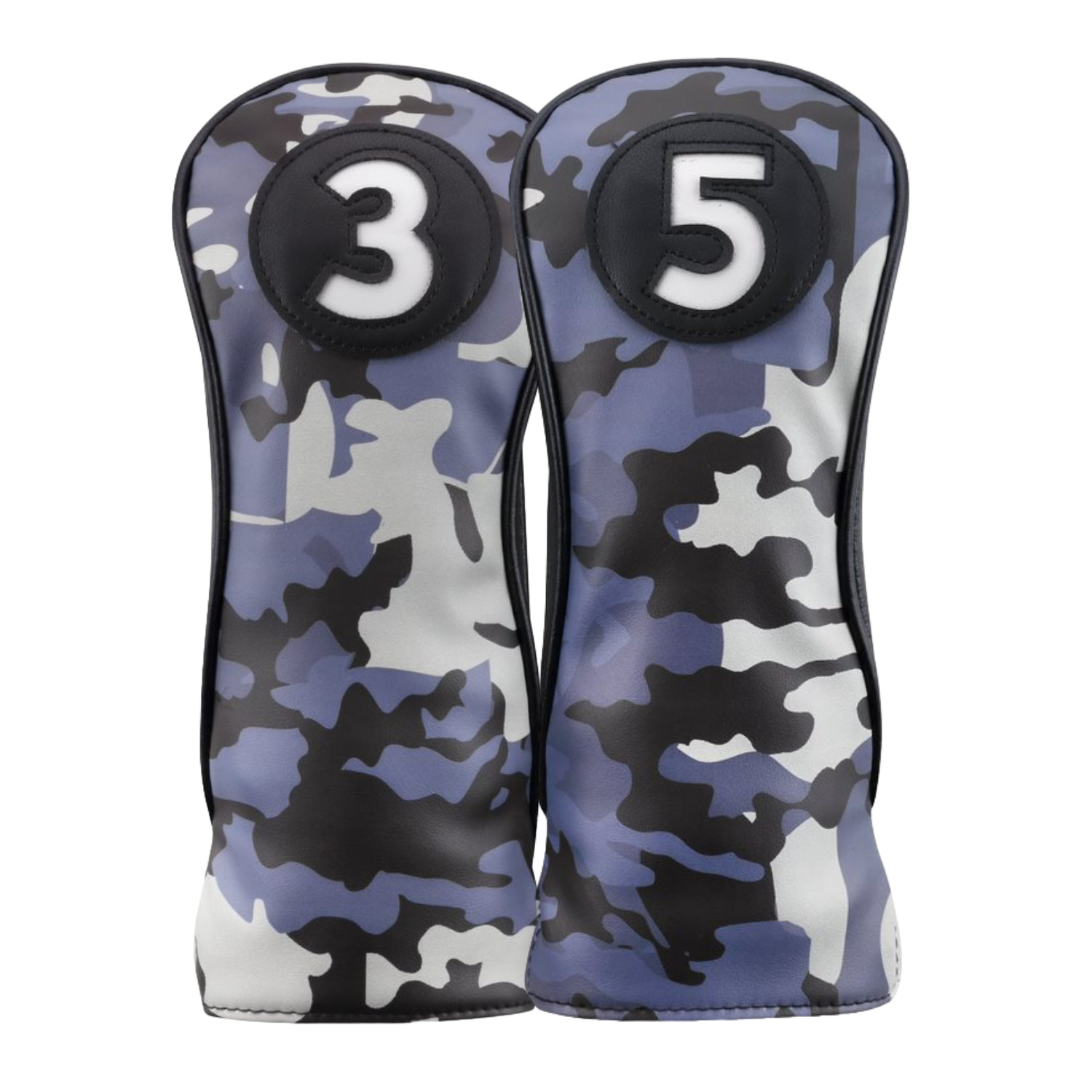 Majek Golf Club Blue and Black Camo Head Cover #3 and #5 Fairway Wood Set