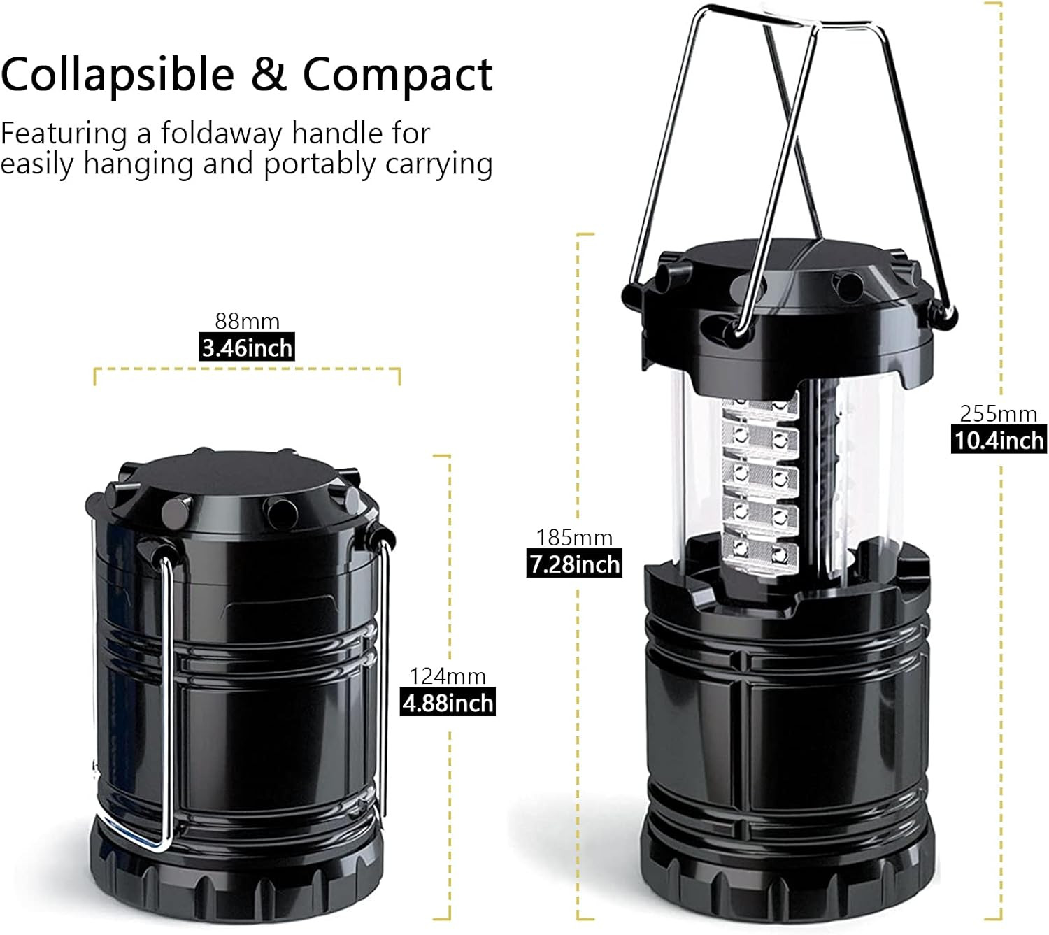 Adjustable Brightness LED Camping Lanterns 4 Pack Waterproof