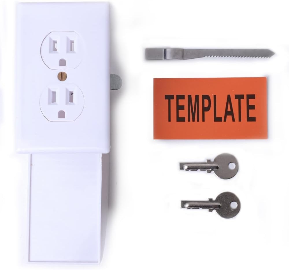 Portable Wall Socket Diversion Safe – Key Lock for Secure Storage of Valuables