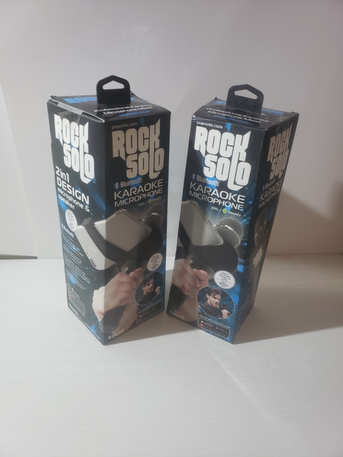 Tzumi Rock Solo Karaoke Mic Speaker Bluetooth/ Smartphone Holder NIB/set of TWO