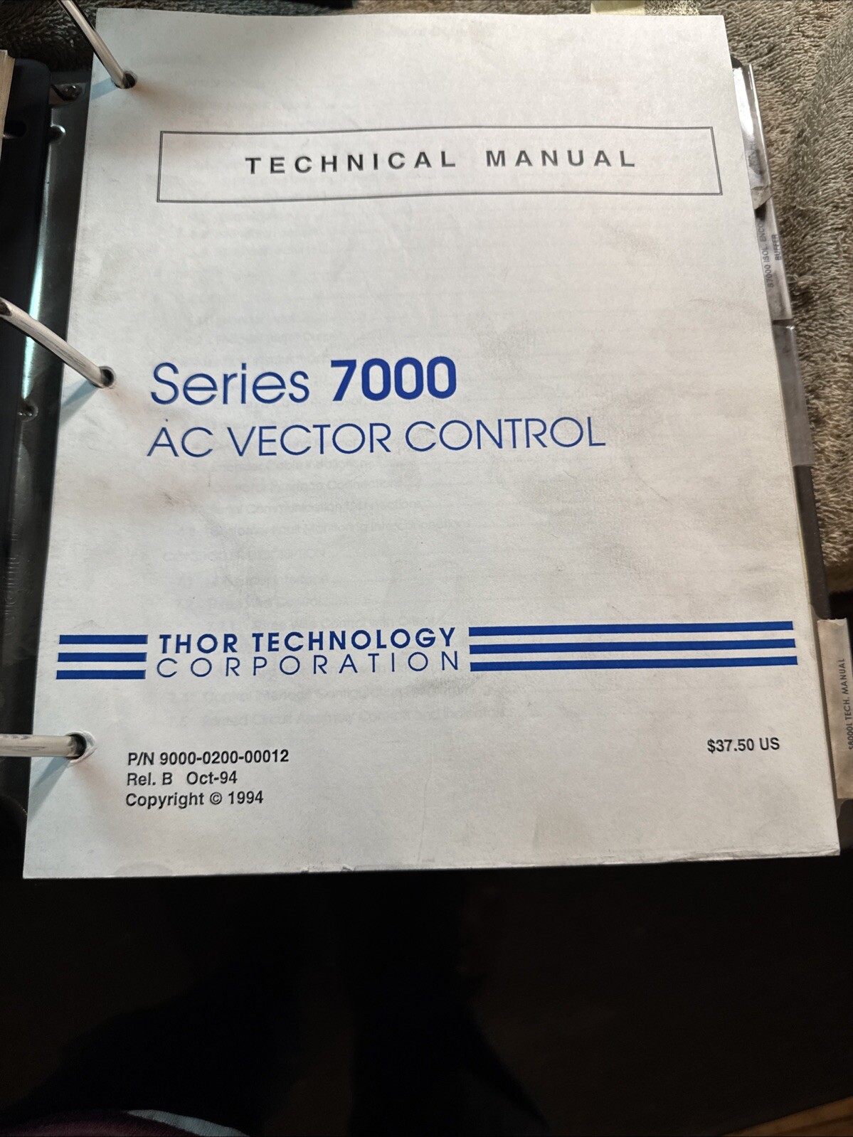 Thor Drives Service manual 7000/8000L, AC Vector Control. Technical Instructions