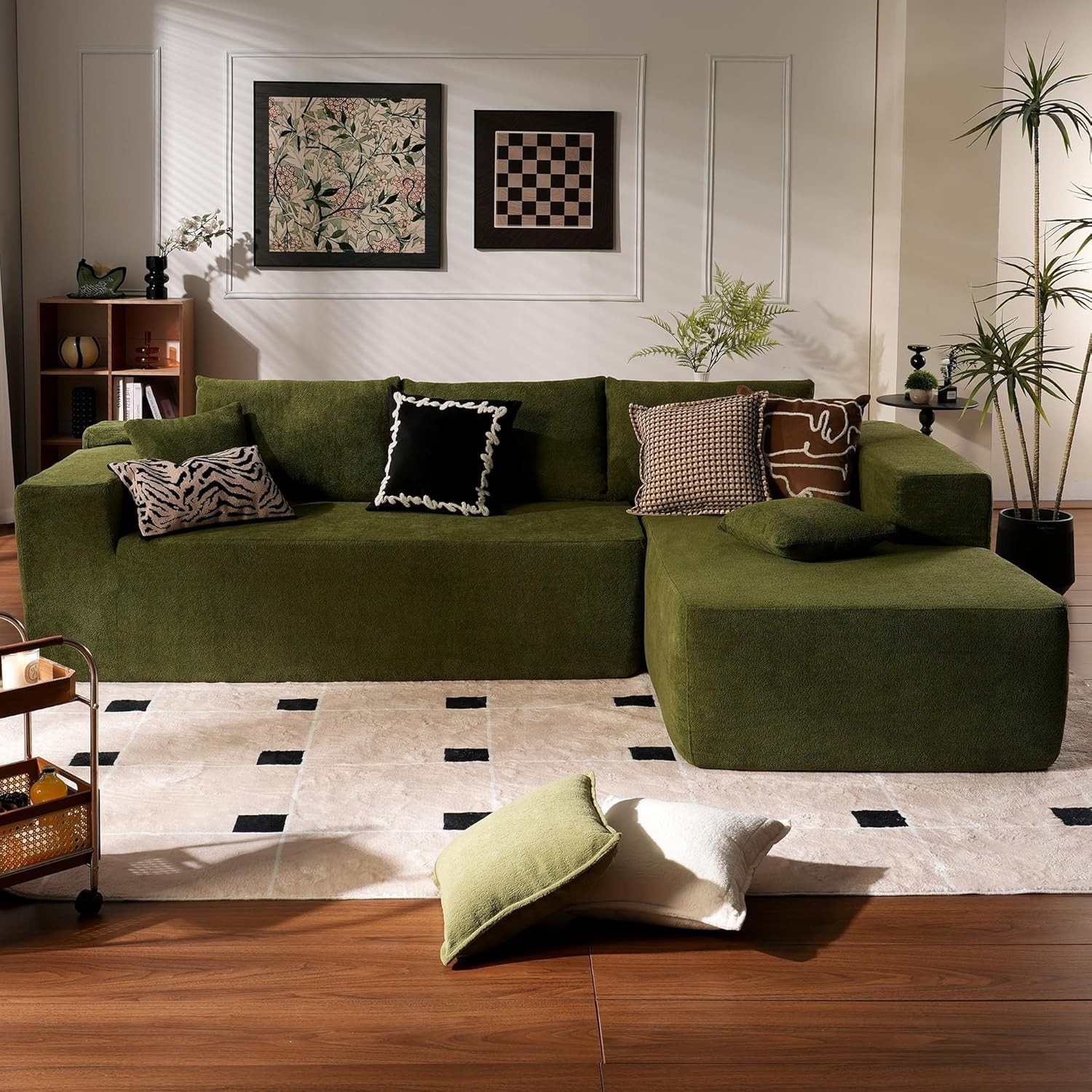 104" Cloud Sectal Couch with L-Shape Chaise, Modern Modular Sofa