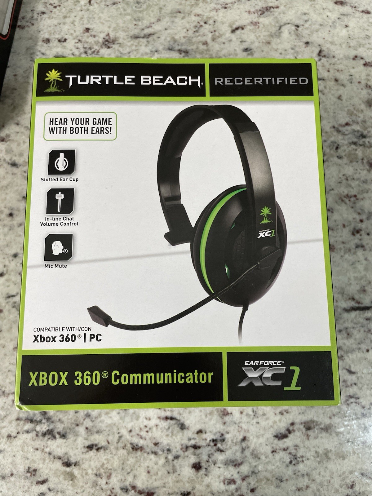 Turtle Beach Ear Force XC1 Xbox 360 Gaming Headset Black/Green Boom Mic