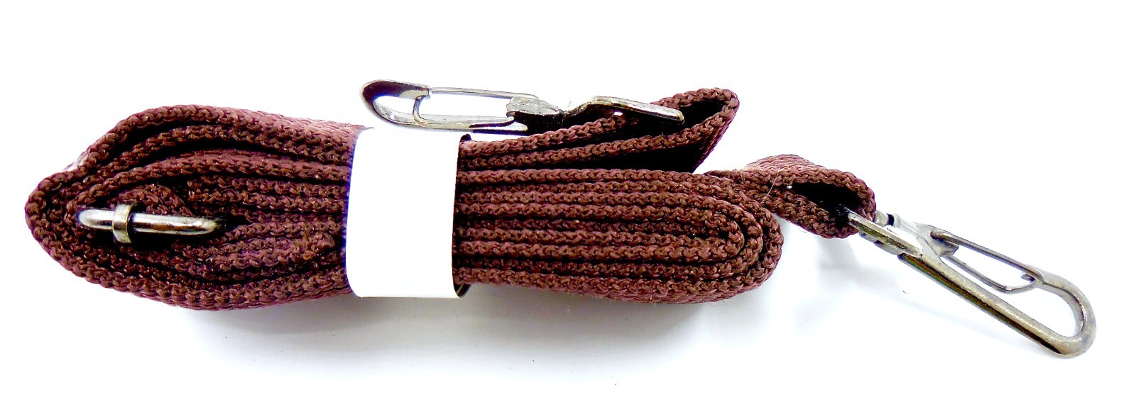Luggage Strap,Adjustable,Brown Webbing,Bronze Metal Clips