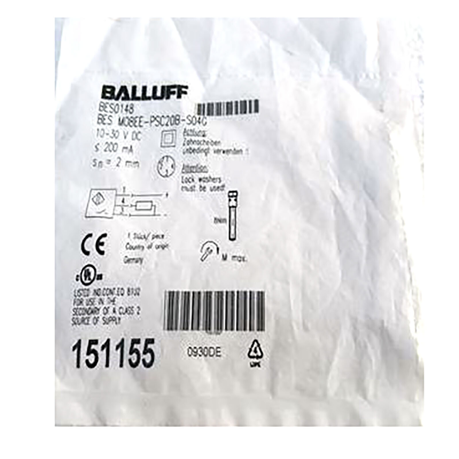 BALLUFF BES M08EE-PSC20B-S04G(BES0148)Inductive Standard Sensors PNP New