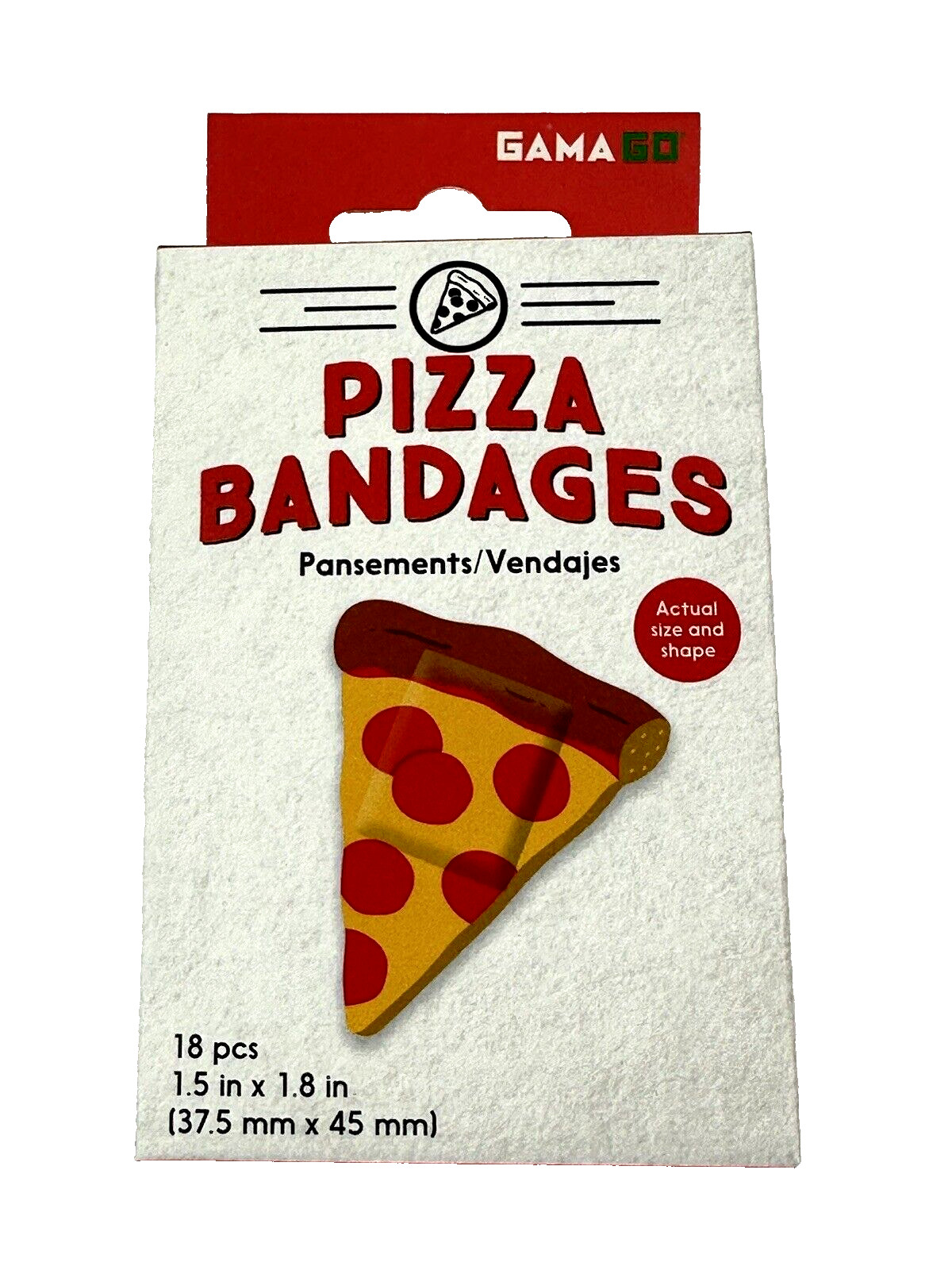 Pizza Pattern Self-Adhesive Fun Novelty Bandages 18pcs