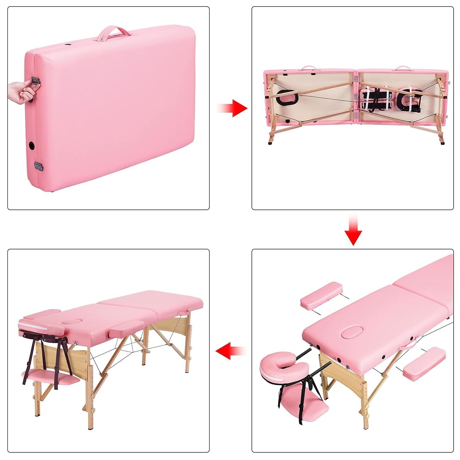 Massage Table Portable Lash Beds Spa Bed Massage Couch Foldable Adjustable 28 in