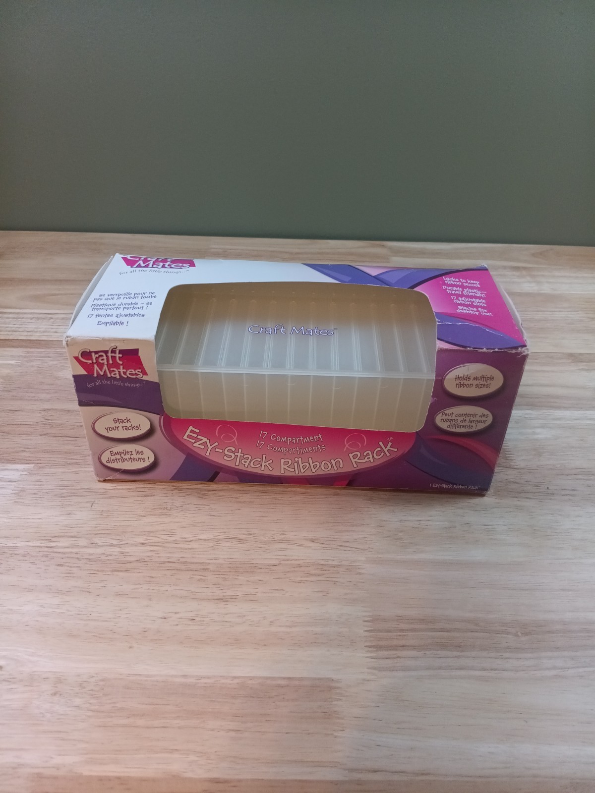 Craft Mates Ezy Stack Ribbon Rack Dispenser Holder 18 Divided Sections New