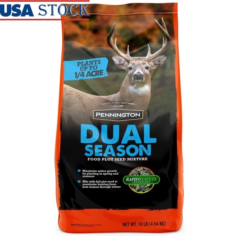 Deer Food Plot Seed Mix Dual Season Fast Growing Protein Forage 10lb ¼ Acre New