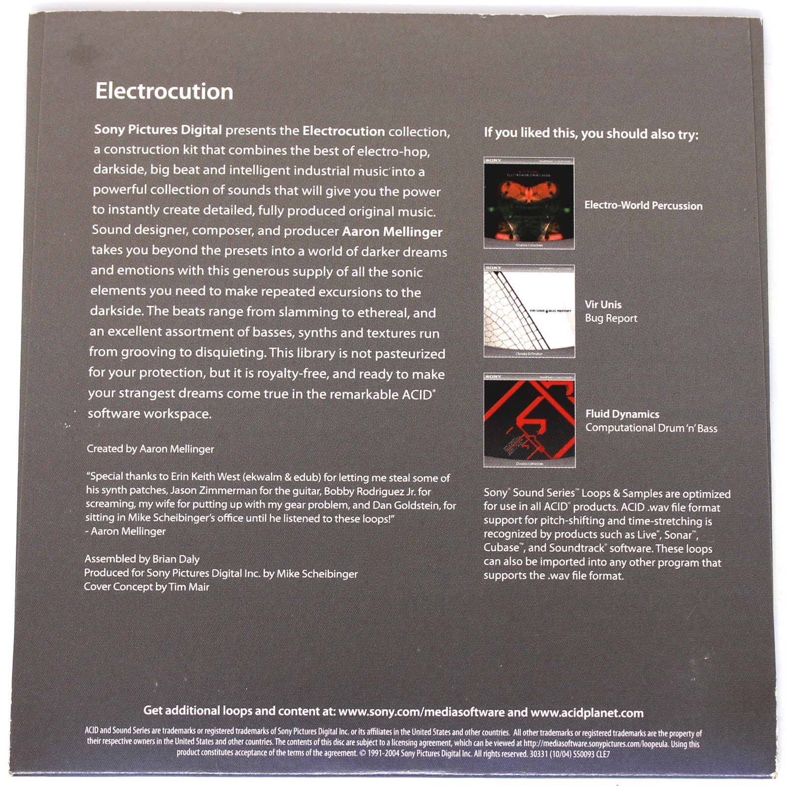Sony Sound Series Electrocution Loops Sample/Sound Library/Sampling CD